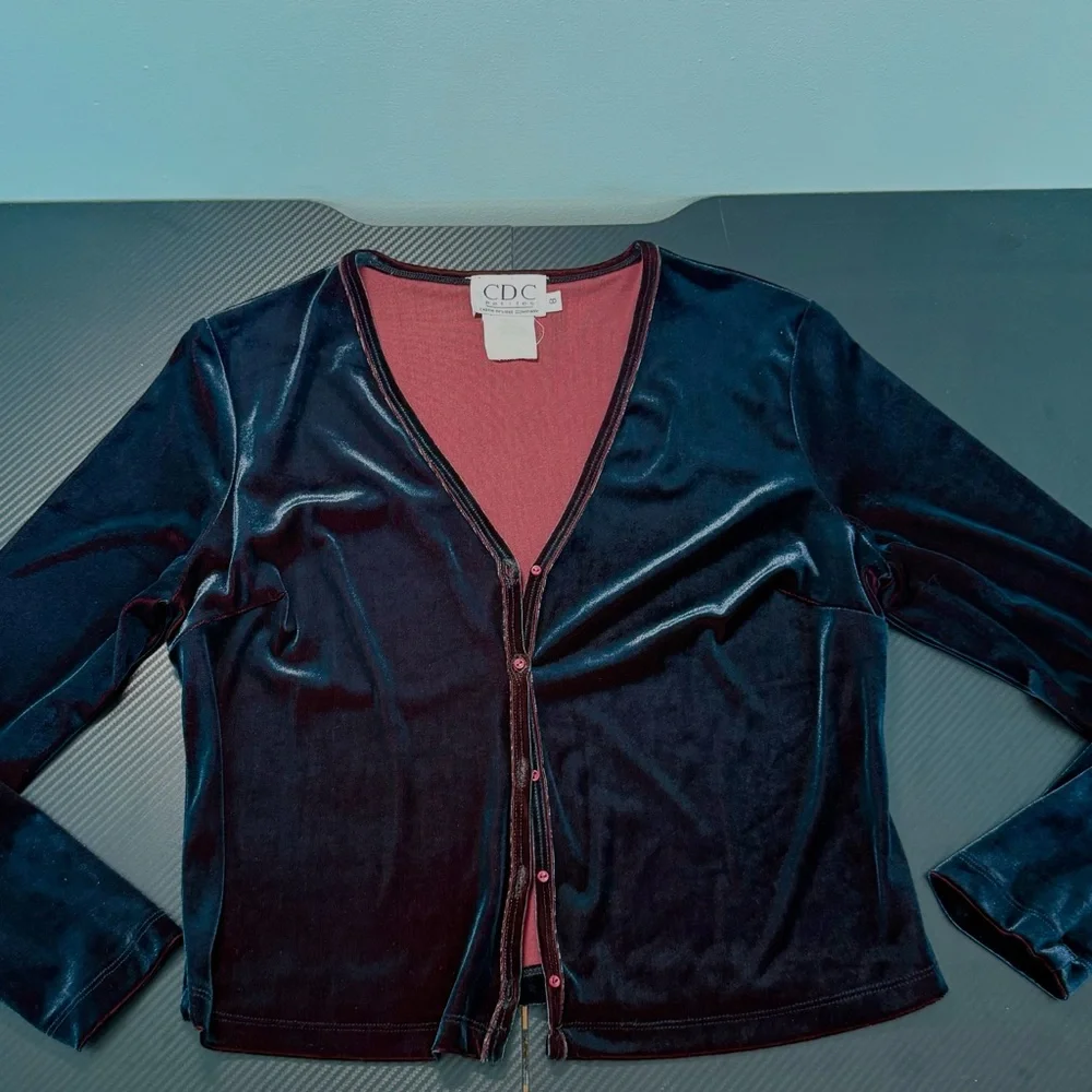 Vintage CDC Caren Desiree  Company Elegant Black Velvet Dress and Cardigan Set M - Picture 12 of 15